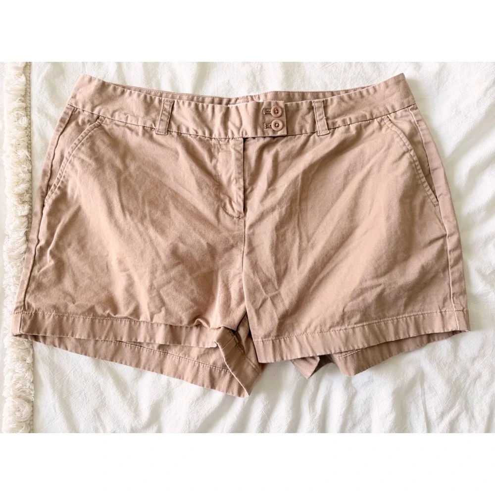 Vineyard Vines Womens Khaki Chino Shorts Tan Stretch Cotton Size‎ 14 Preppy